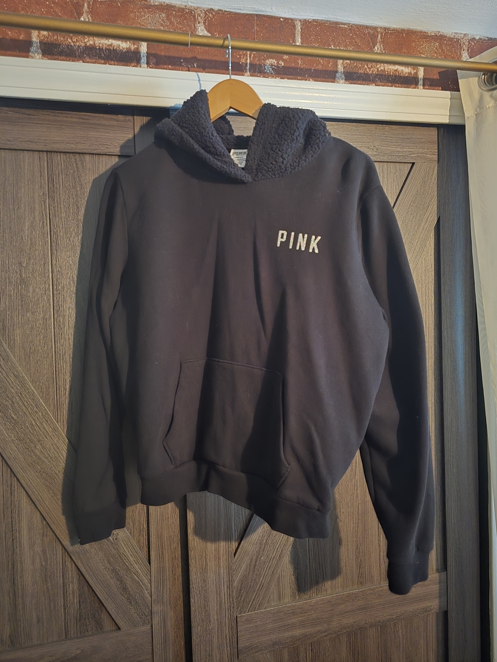 PINK Victoria's Secret Kids Black Fleece-Lined Hoodie Jacket